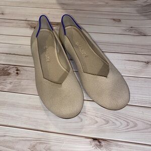 Rothy's The Flat Shoe Ecru Slip On Flats Round Toe size 9